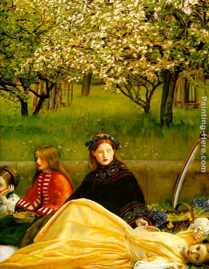 Apple Blossoms Spring detail I painting - John Everett Millais Apple Blossoms Spring detail I art painting